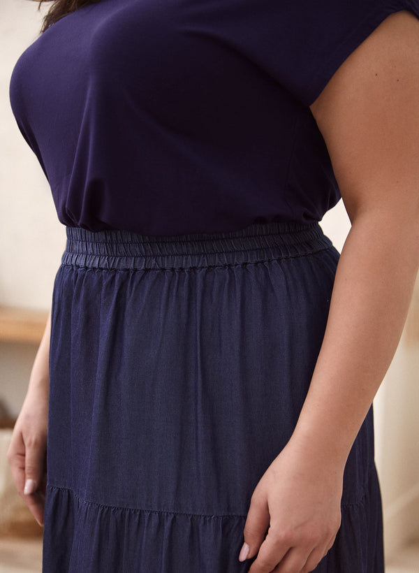 Laura Tiered Tencel Maxi Skirt