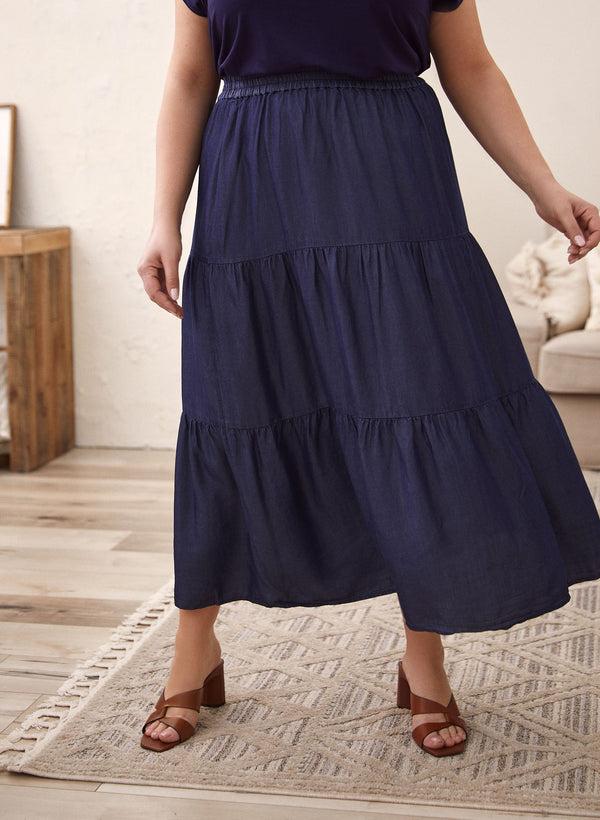 laura Tiered Tencel Maxi Skirt