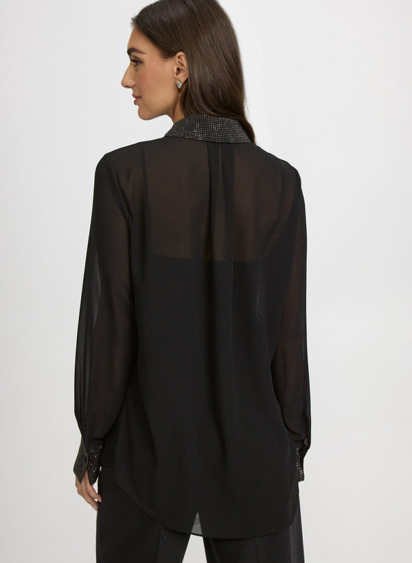 Laura Tonal Embellished Chiffon Blouse