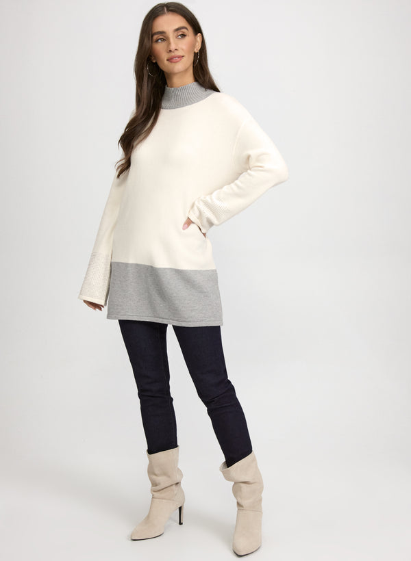 Laura Tonal Embellished Colour Block Sweater