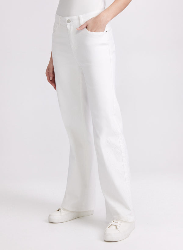 laura Tonal Embroidered Straight-Leg Jeans