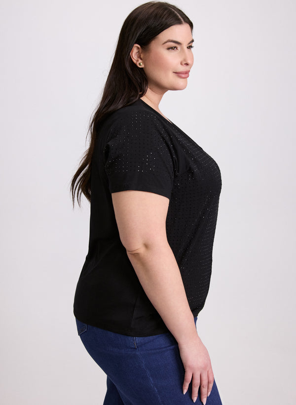 Laura Tonal Stone Embellished T-Shirt