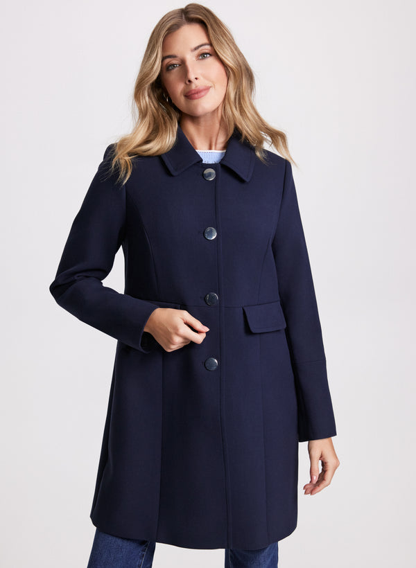 laura Tricotine Shirt Collar Coat
