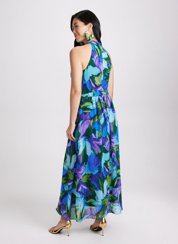 Laura Tropical Halter Neck Dress