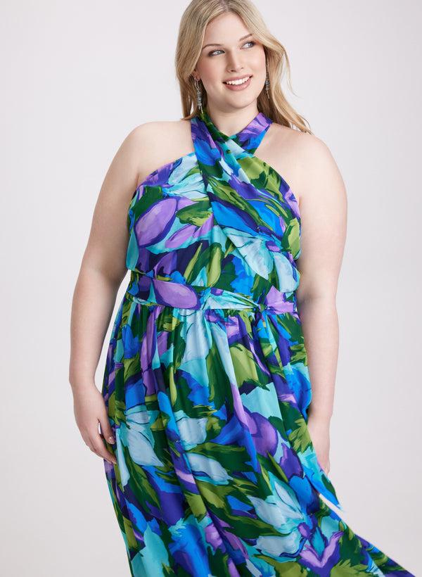 Laura Tropical Halter Neck Dress