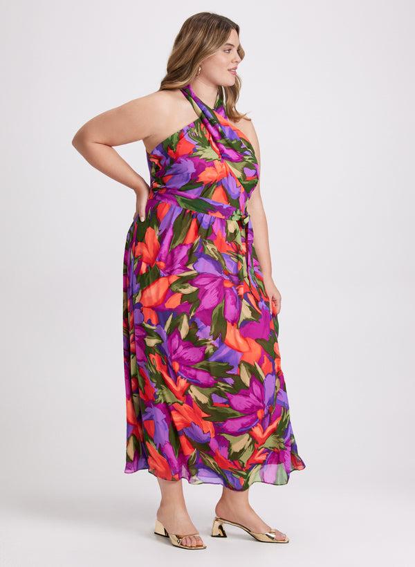 Laura Tropical Halter Neck Dress