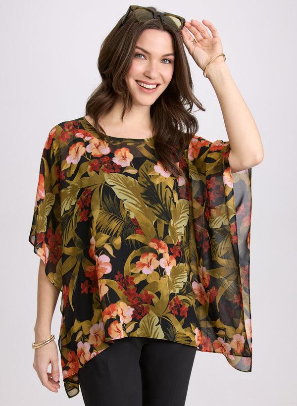laura Tropical Print Blouse