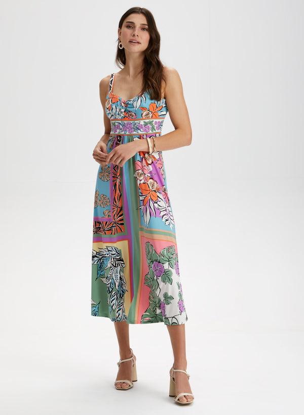 laura Tropical Print Maxi Dress