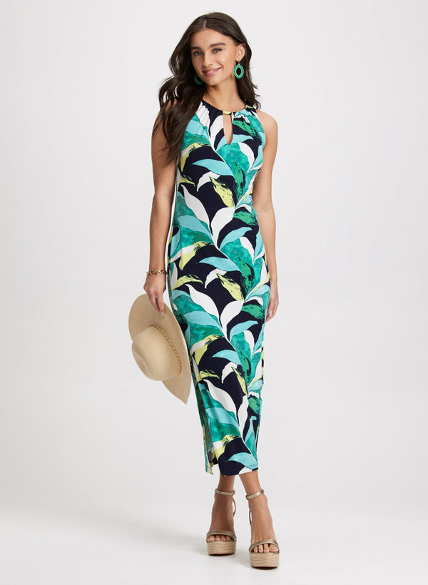 laura Tropical Print Midi Dress