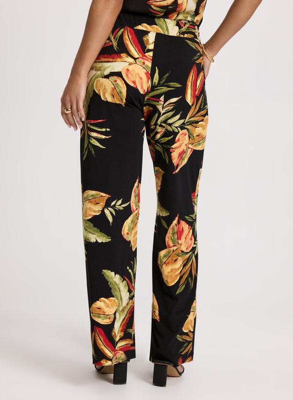 Laura Tropical Pull-On Wide Leg Pants