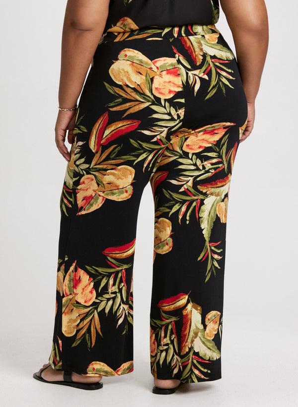 Laura Tropical Pull-On Wide Leg Pants