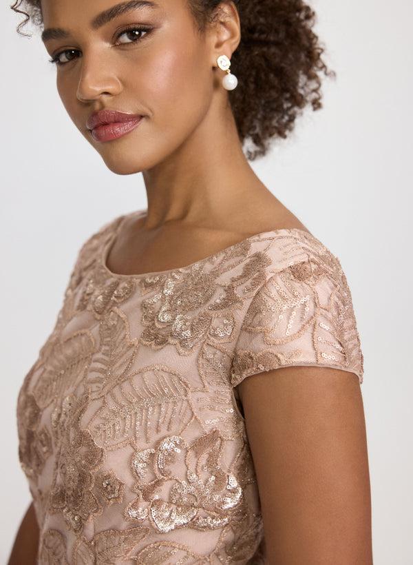 Laura Tulle Sequined Floral Dress