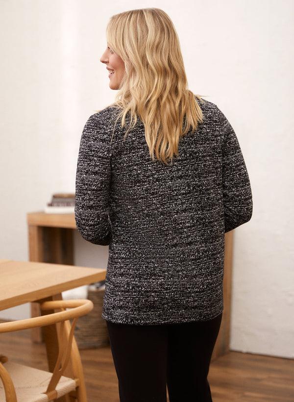 Laura Tweed Print Open Front Jacket