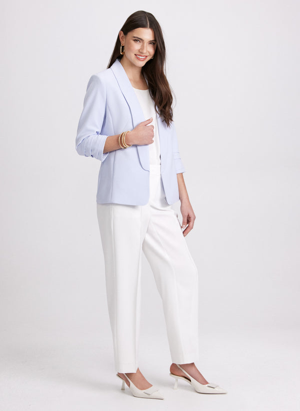 Laura Twill Straight-Leg Pants