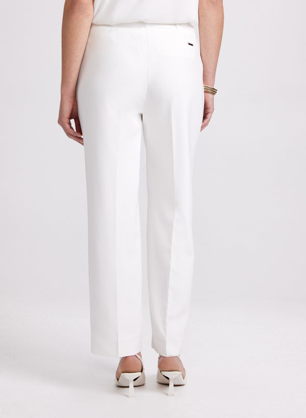 Laura Twill Straight-Leg Pants