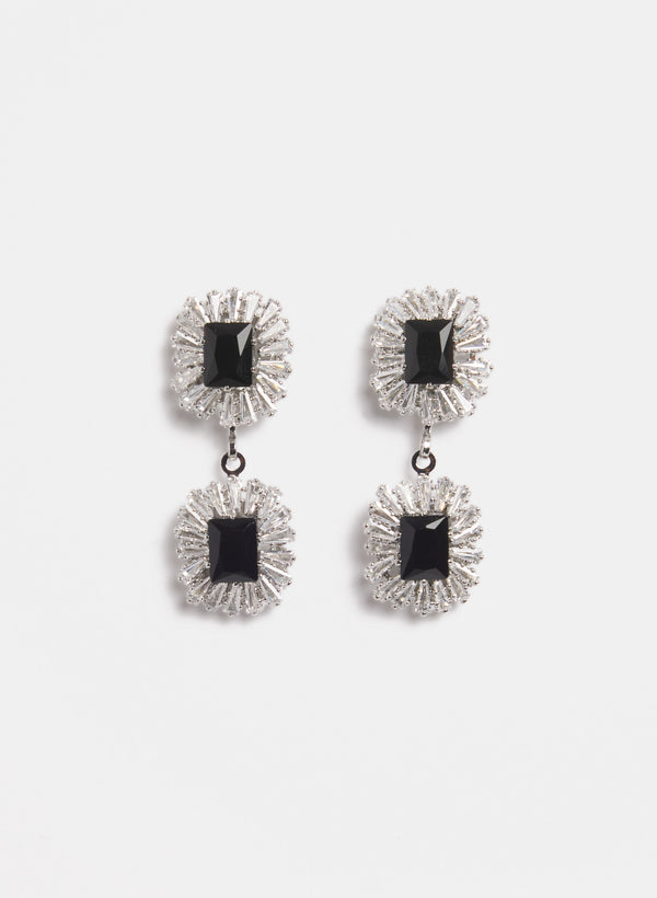 laura Two-Tier Crystal Earrings