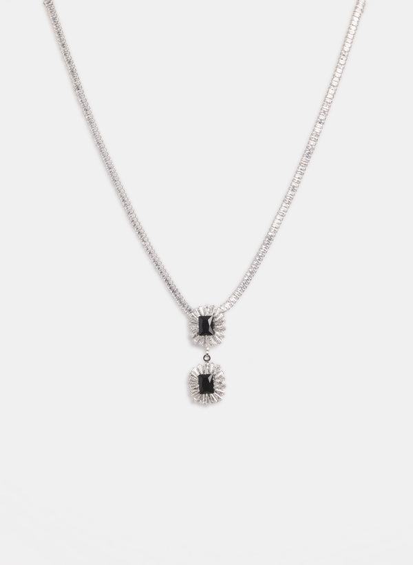 laura Two-Tier Crystal Pendant Necklace