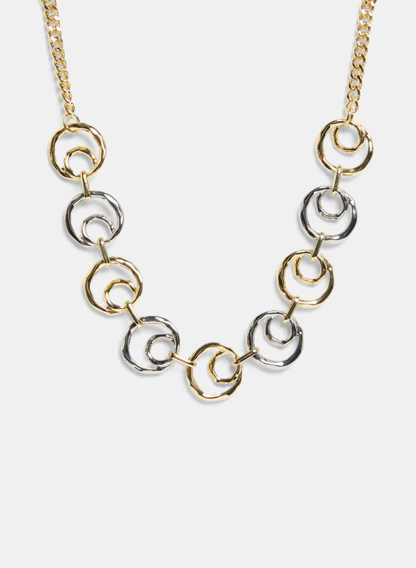 laura Two-Tone Hoop Chain Necklace