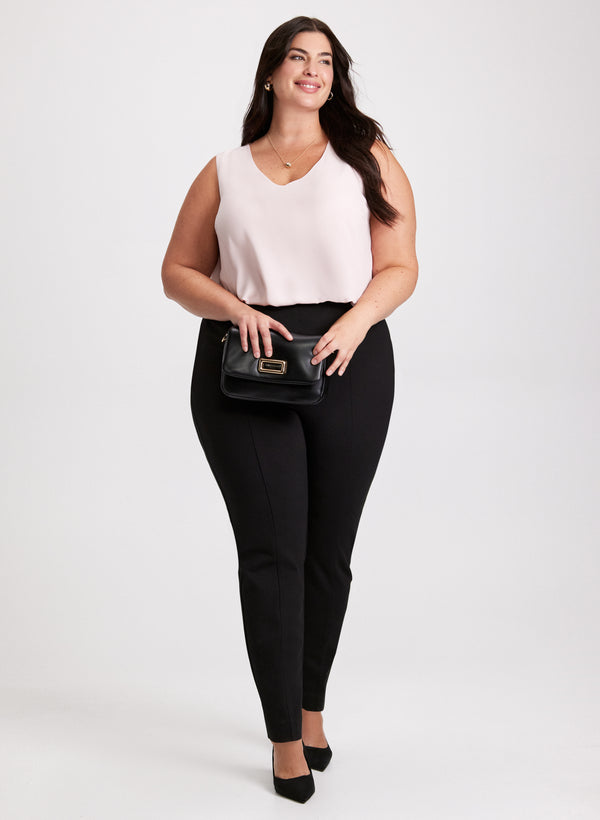 laura V-Neck Blouse & Slim-Leg Pants