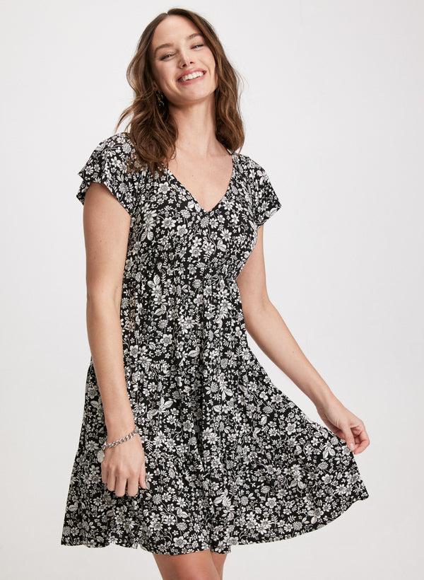 Laura V-Neck Floral Dress
