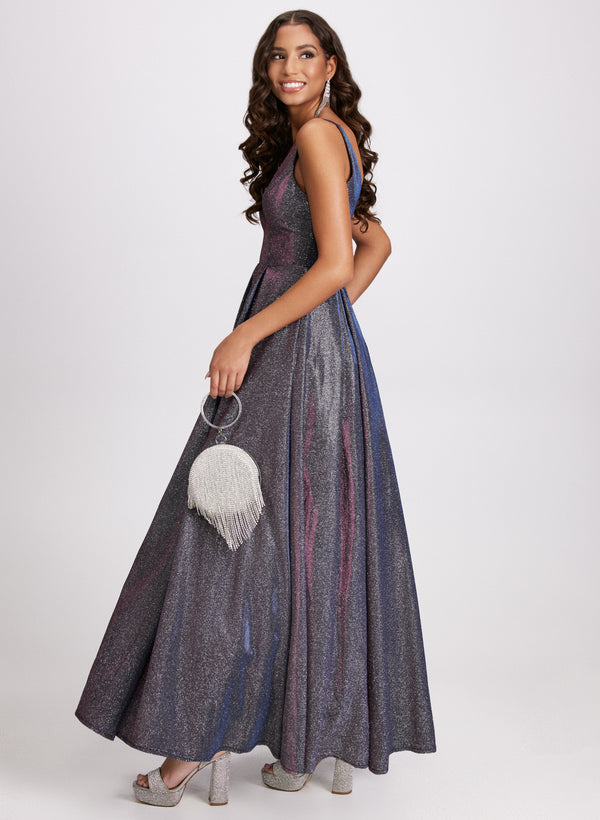 Laura V-Neck Glitter Detail Gown