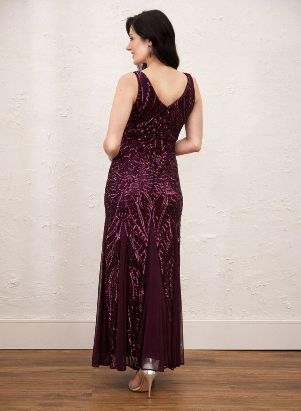 Laura V-Neck Sequin Dress