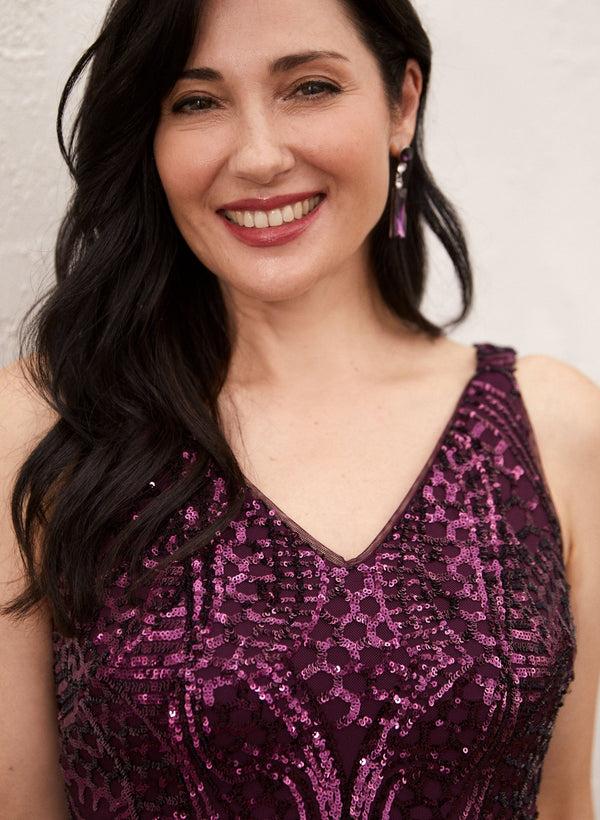 Laura V-Neck Sequin Dress