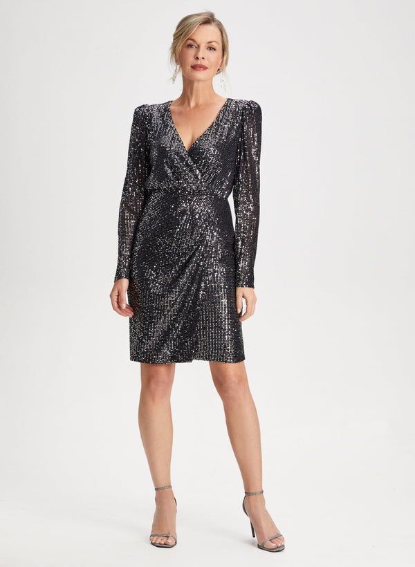 laura V-Neck Sequin Dress