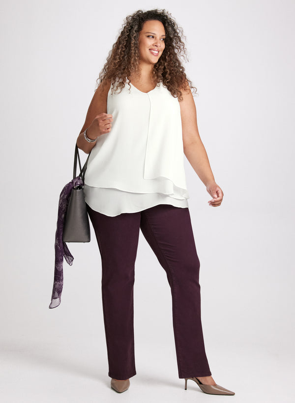 Laura V-Neck Sleeveless Layered Blouse