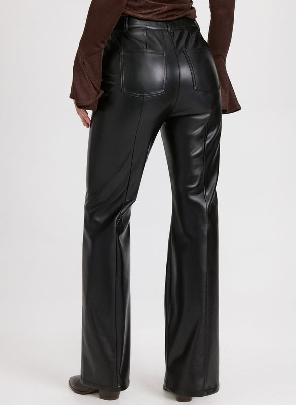 Laura Vegan Leather Flare-Leg Pants
