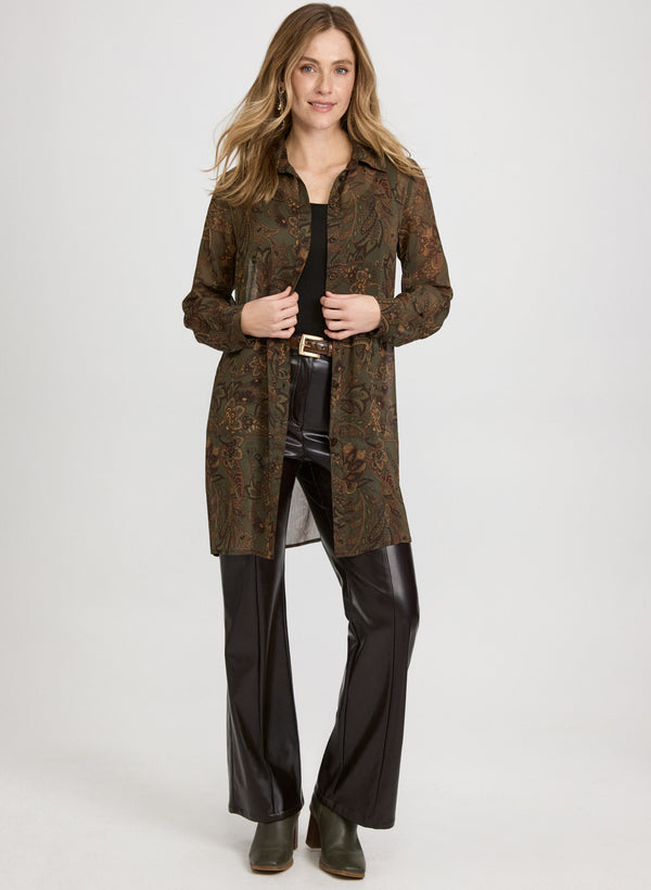 Laura Vegan Leather Flare-Leg Pants