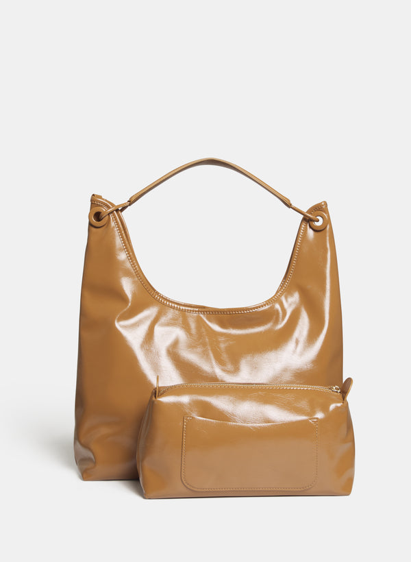 Laura Vegan Leather Handbag & Pouch Set