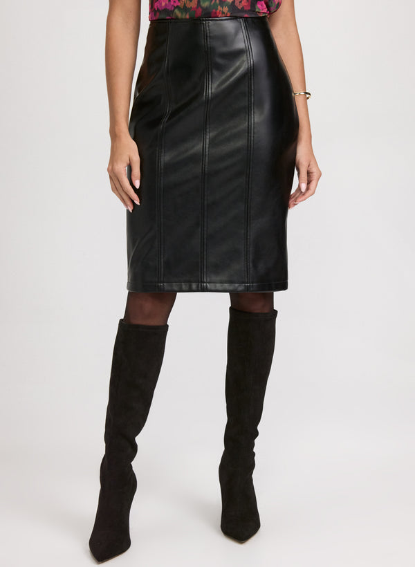 laura Vegan Leather Pencil Skirt
