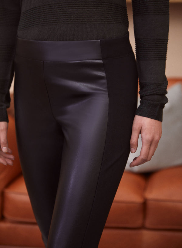 Laura Vegan Leather Pull-On Leggings