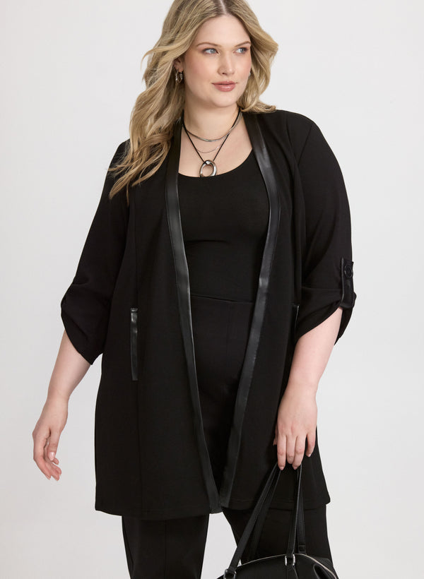 laura Vegan Leather Trim Open Top