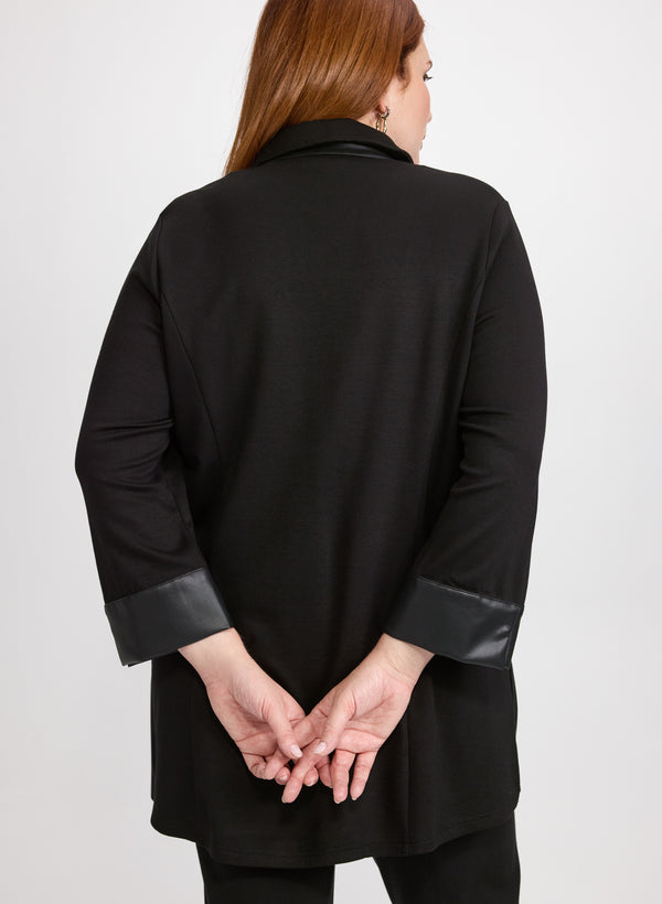 Laura Vegan Leather Trim Top