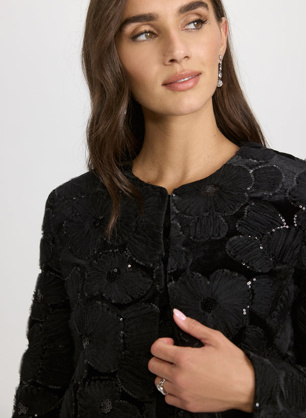 Laura Velour Embroidered Bolero