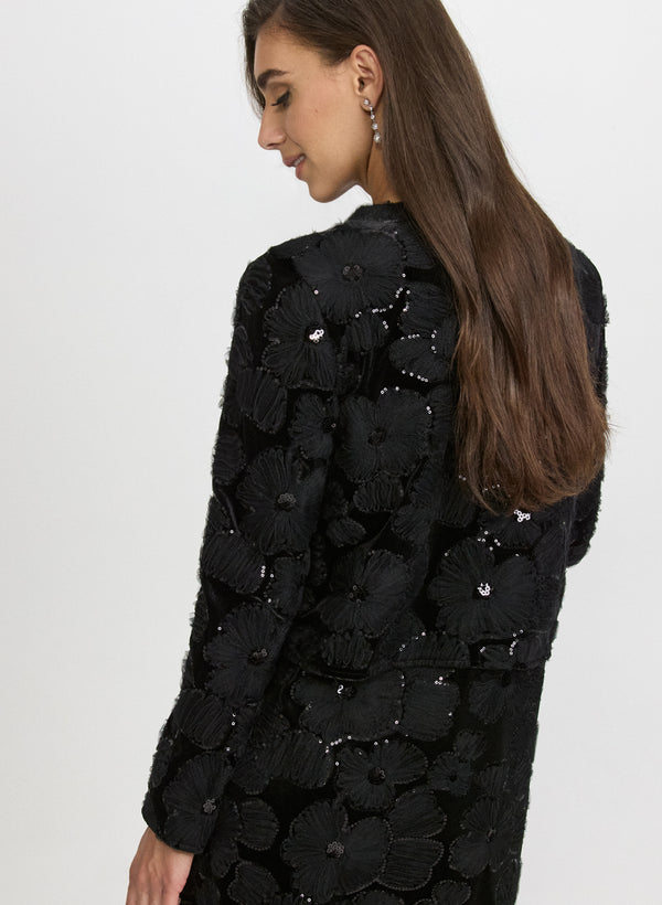 Laura Velour Embroidered Bolero