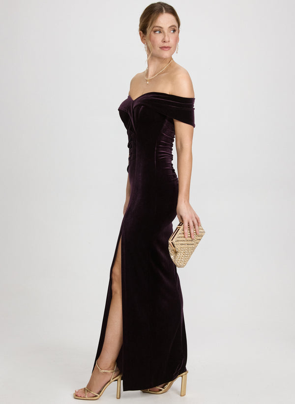 Laura Velvet Off-Shoulder Dress