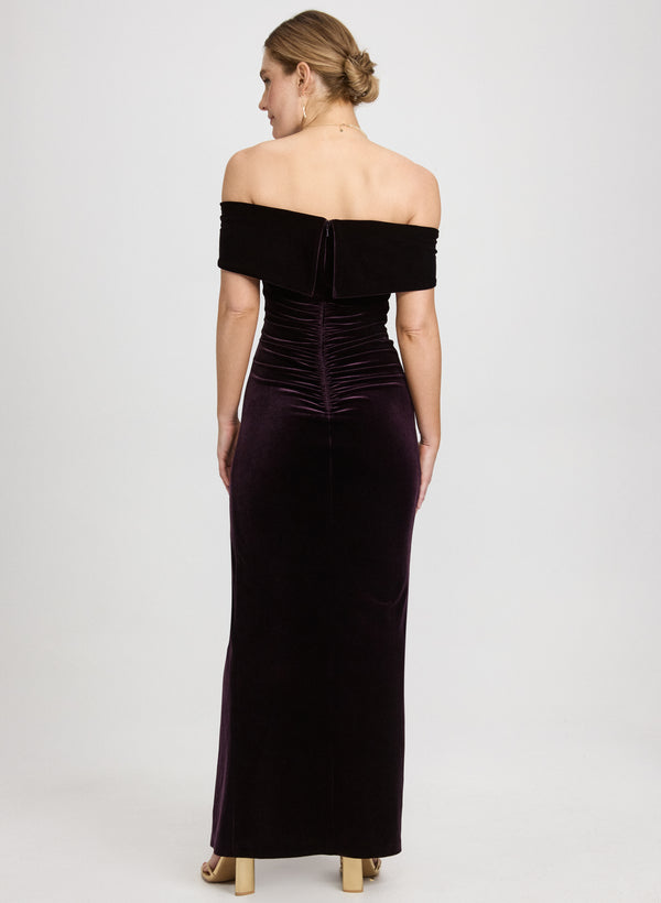 Laura Velvet Off-Shoulder Dress