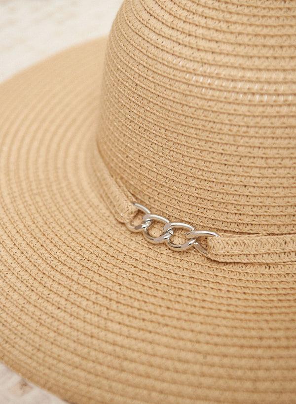 Laura Wide Brimmed Chain Detail Hat