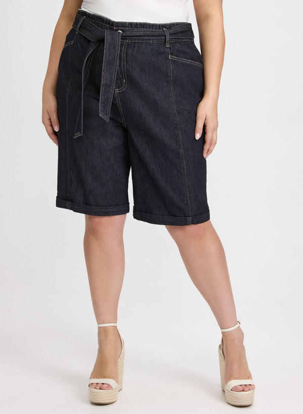 laura Wide-Leg Jean Shorts