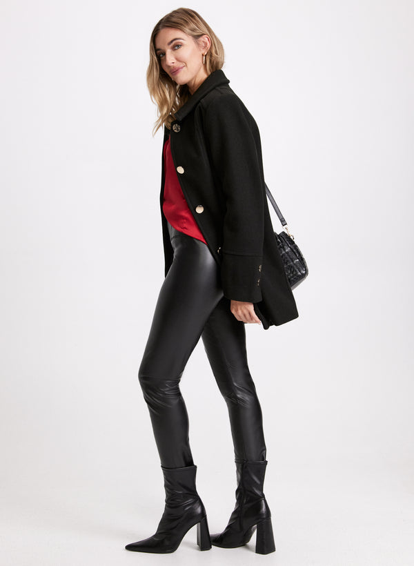 Laura Wool-Blend Faux Fur Collar Coat