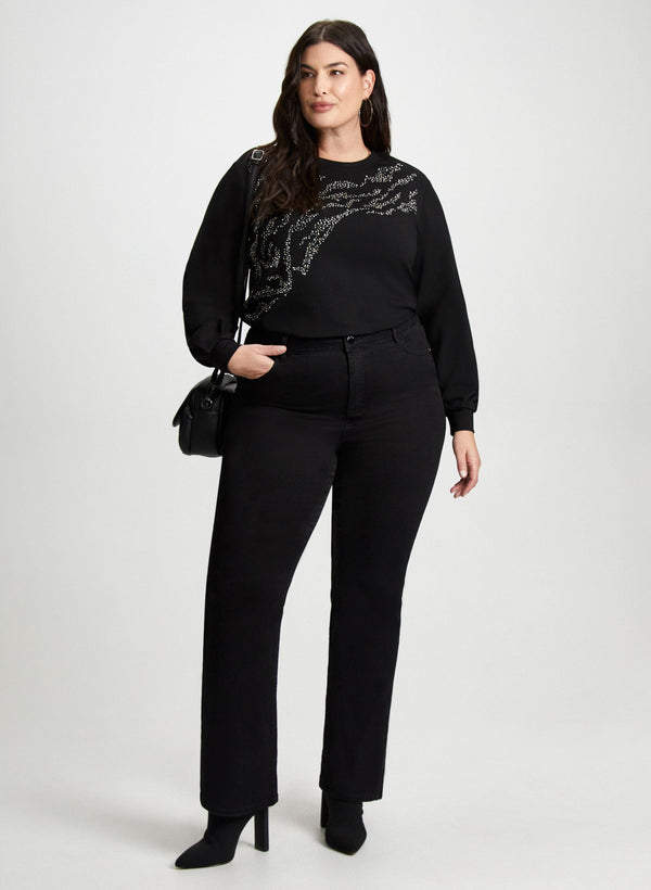 laura Zebra Motif Top & Bootcut Jeans