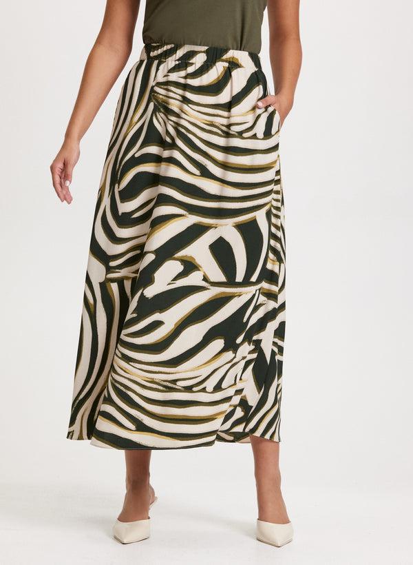 laura Zebra Print Maxi Skirt
