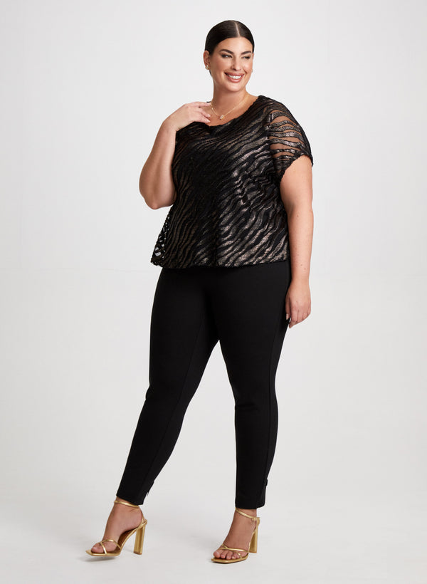 laura Zebra Print Top & Bow Detail Pants