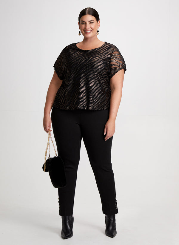 laura Zebra Print Top & Straight Leg Pants