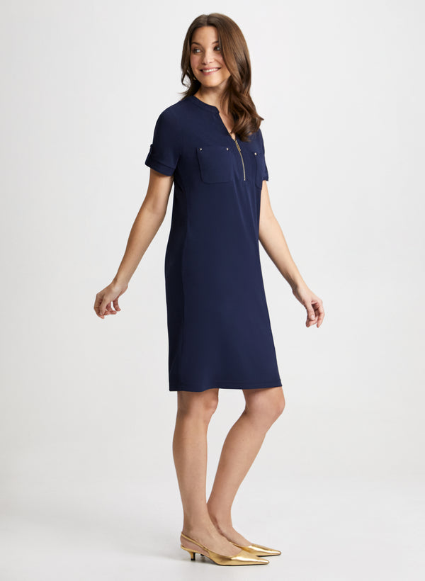 Laura Zip Neck Dress