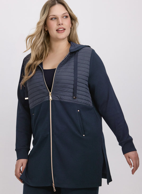 Laura Zip Nylon Trim Top