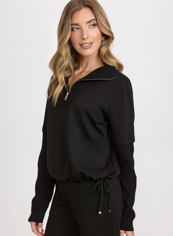 Laura Zip-Up Funnel Neck Top
